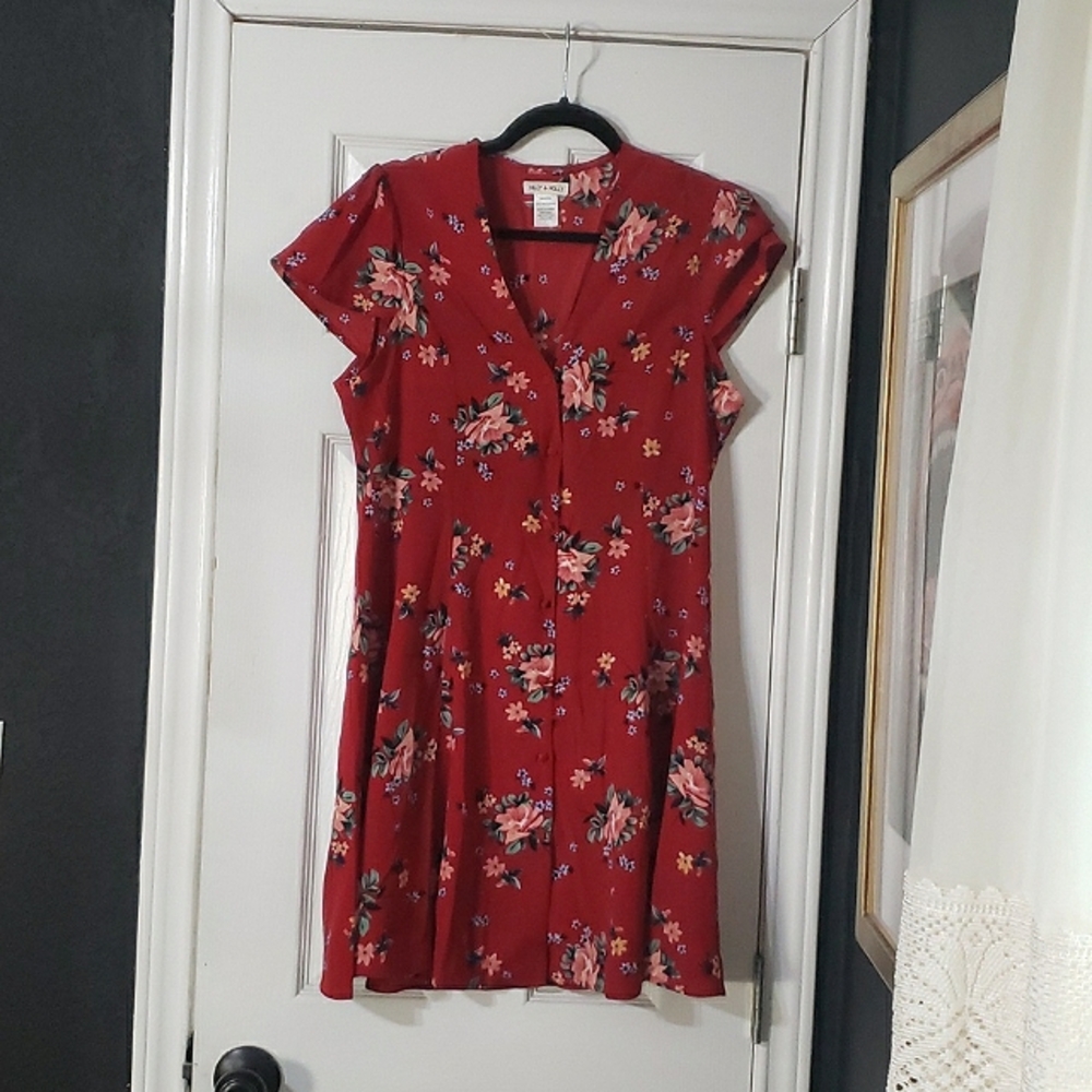 Red Floral Dress - Miley + Molly